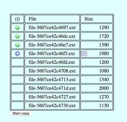 file list copy progress file list copy progress